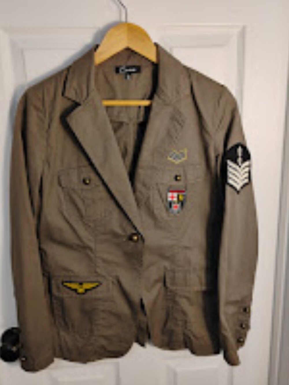 Cecico Military Patch Utility Blazer Jacket L